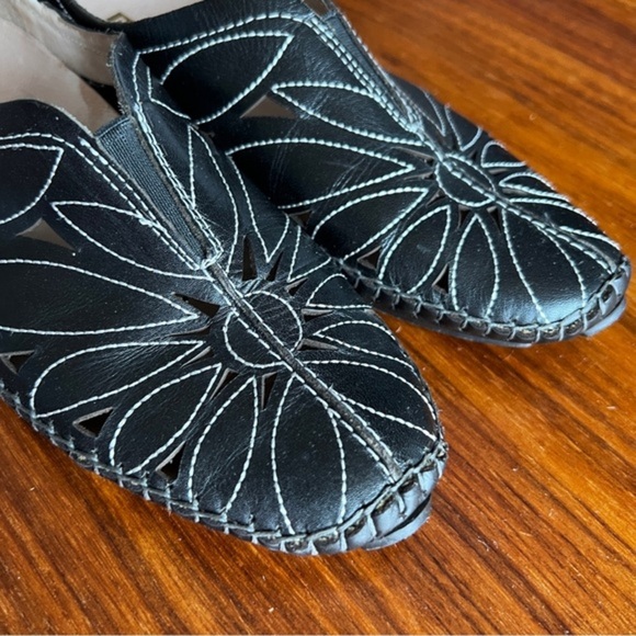 Pikolinos womens jerez black leather moccasins loafers shoes sz 37 - Picture 2 of 10